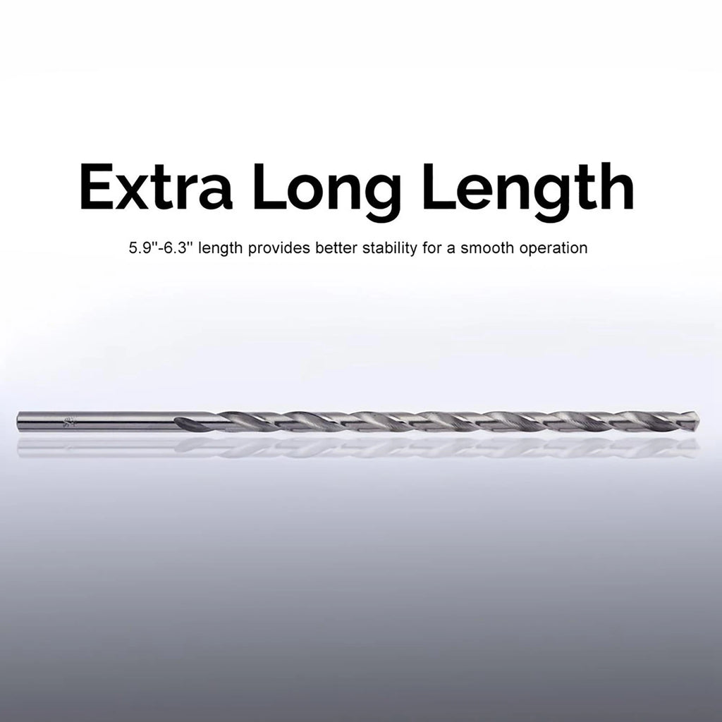 Drill Bit Extra Long Speed Steel Straight Shank Twist Tool 2- Wood