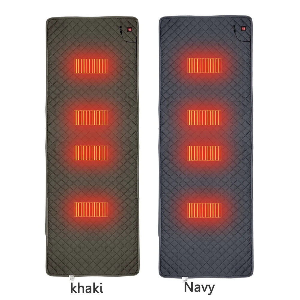 60X180cm Camping Tent Heated Mat Outdoor USB Electric Blanket 3 Level Adjustable Temperature Heater Cushion for Winter Travel Zpaxo