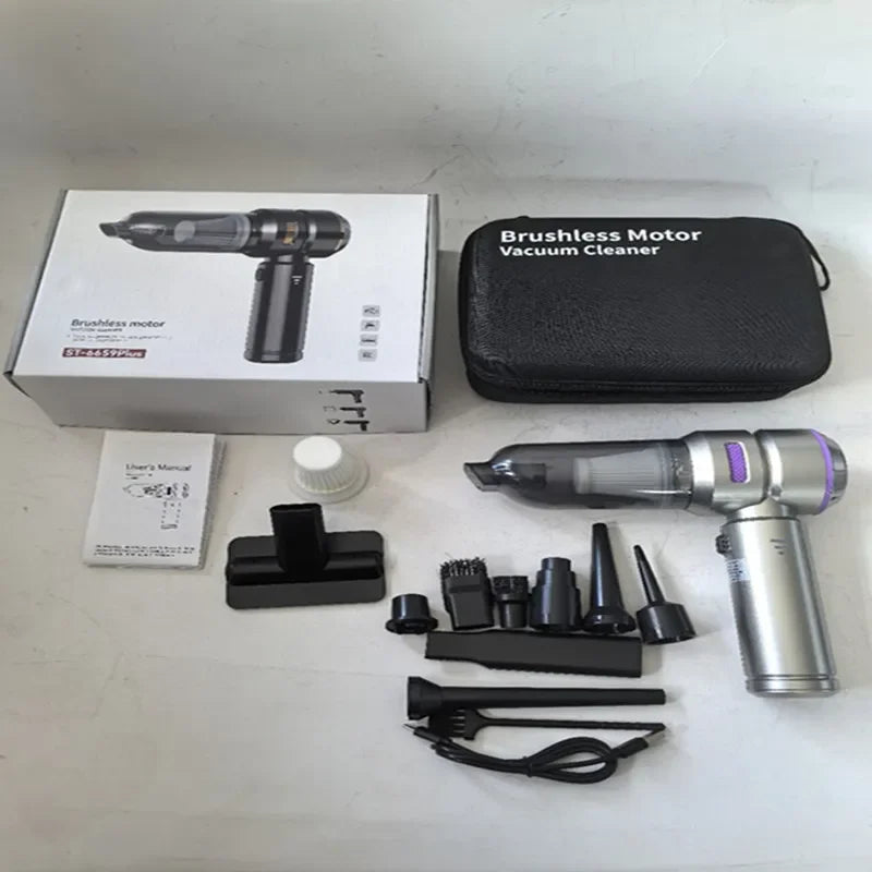 Portable High-Power Cordless Vacuum for Car and Home, Brushless Motor Dust Blower & Cleaner Machine with Strong Suction Zpaxo
