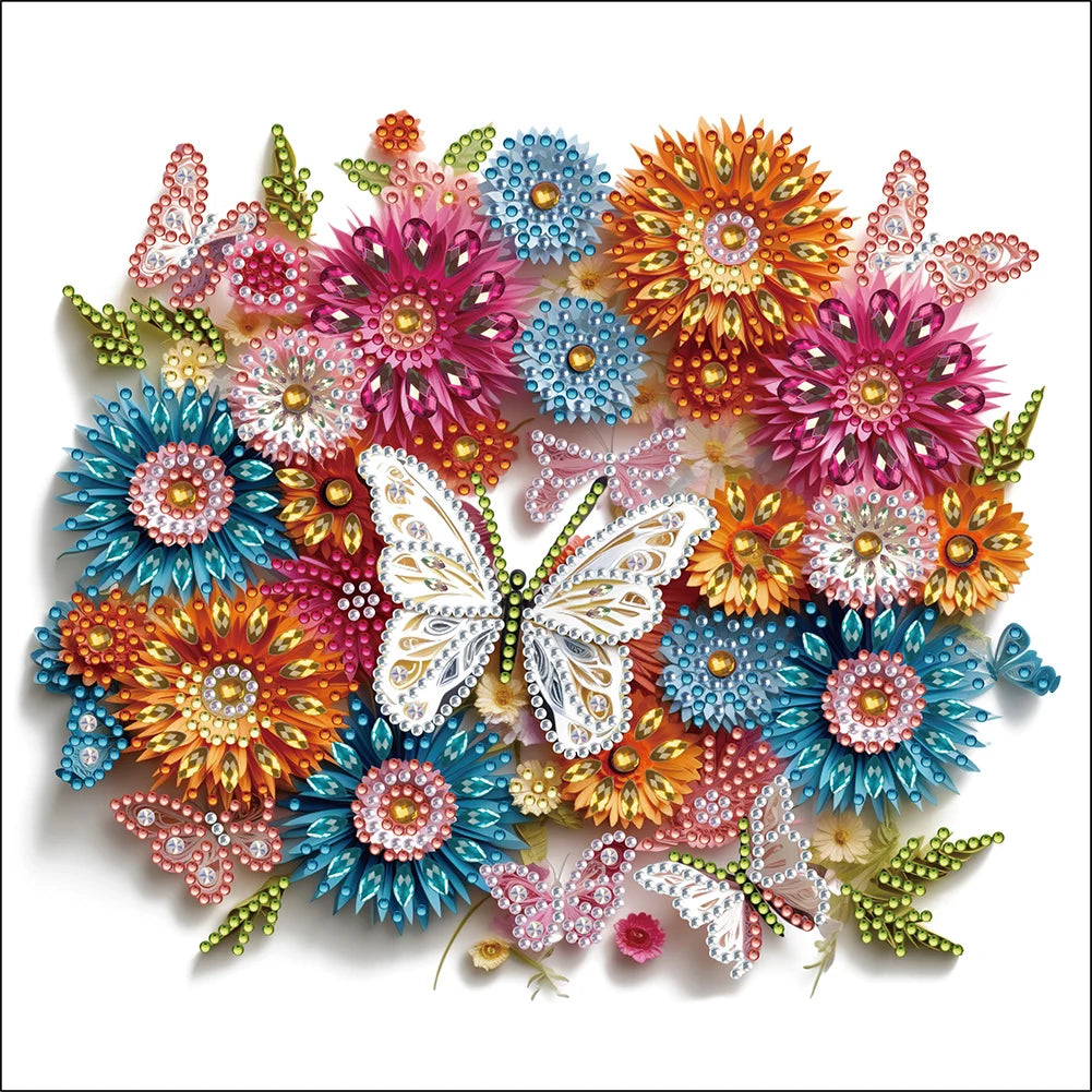 5D DIY Diamond Painting Butterfly Wreath Art Partial Special Shaped