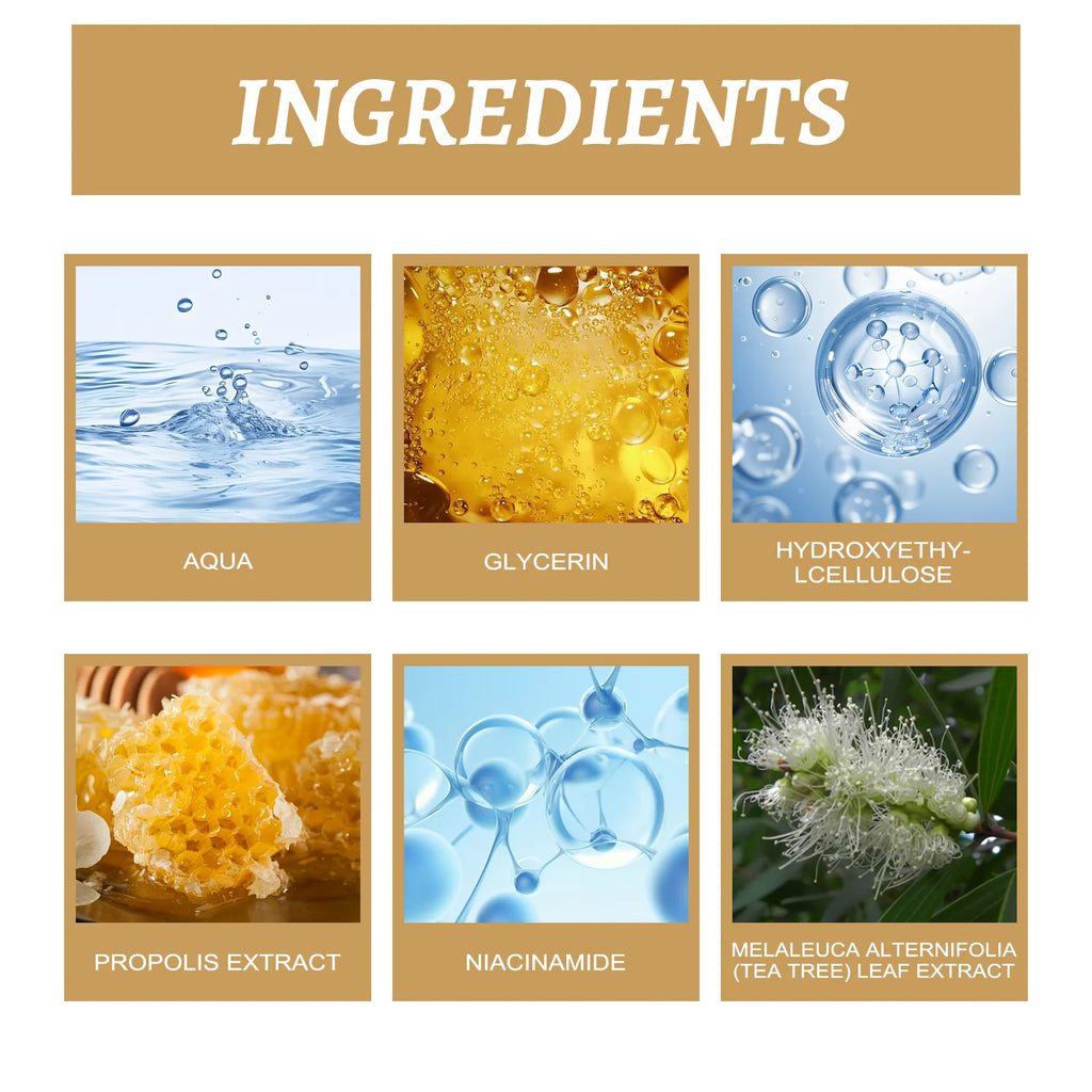 Glow Serum Propolis and Niacinamide Hydrating Facial Soothing Moisturizer Lighten Acne Marks Whitening Facial Essence Zpaxo