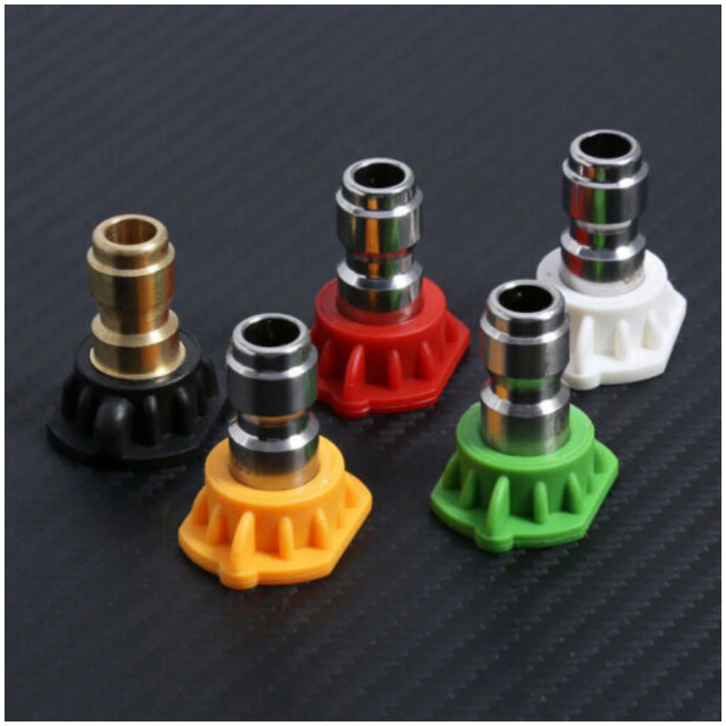 5Pcs 1/4" Quick Connect Spray Nozzle High Power Kit Pressure Washer Spray Nozzles Tips For Car Foam Lance Gun 3600 PSI 5 Colors