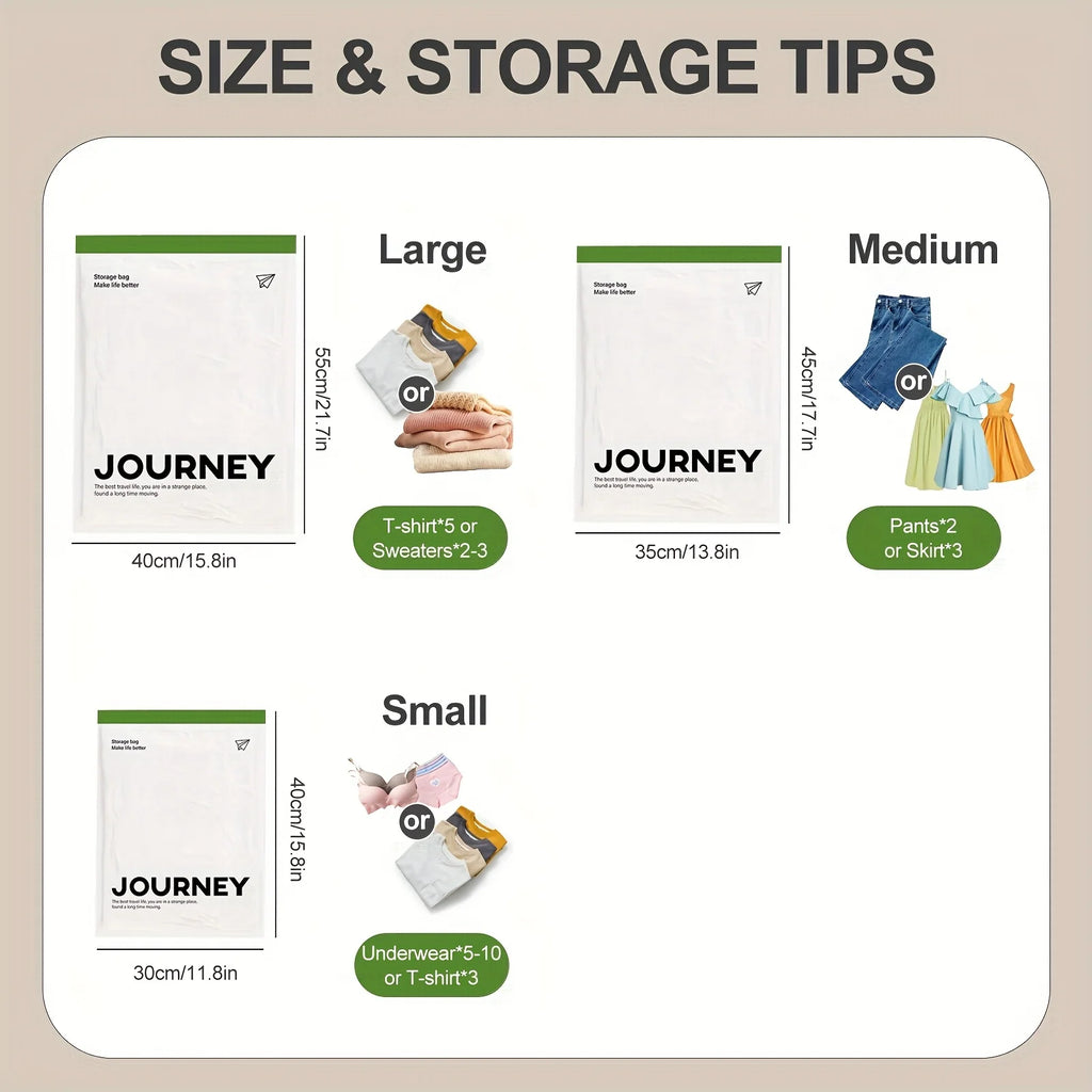 Hand Roll Compression Bags – No Pump Travel Storage 2/6 Pack Compression Storage Bags Zpaxo