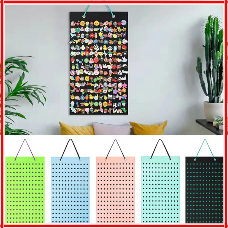 Wall-mounted Shoe Charms Organizer With 180 Holes Hanging Shoe Charm Holder Shoe Decoration Clog Charms Display Badge Storage Zpaxo