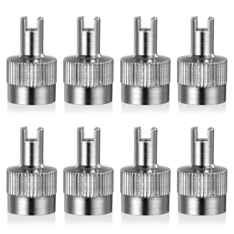 Metal Tire Valve Caps 8-Pack – Universal Dustproof Covers