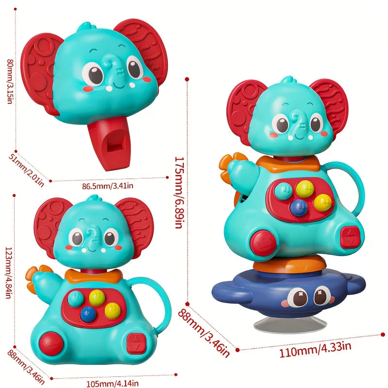 Blue Elephant Gyro Toy Huge Suction Cup That Can Rotate 360 Degrees