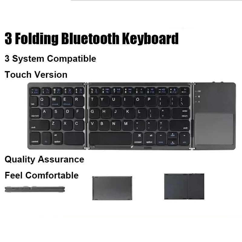 Wireless Folding Keyboard Bluetooth Keyboard With Touchpad For Windows Android IOS Phone Multi-Function Button Mini Keyboard Zpaxo