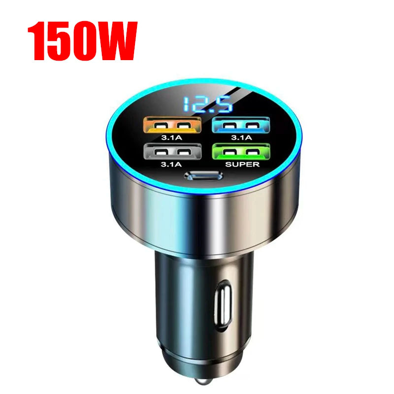 USB Car Charger C 150W 5 Port PD Fast Charging Adapter Iphone 13 Max Zpaxo 15W Car Charger