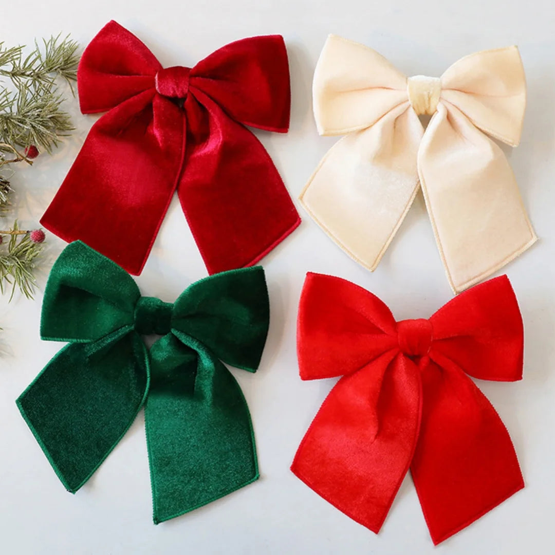 25cm Glitter Christmas Bow Decoration | Xmas Tree Pendant Christmas Bow Ornament Zpaxo