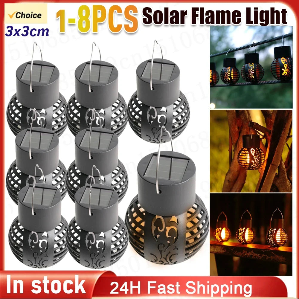 1- LED Solar Decorative Light Waterproof Hollow Ball Outdoor Flame Zpaxo