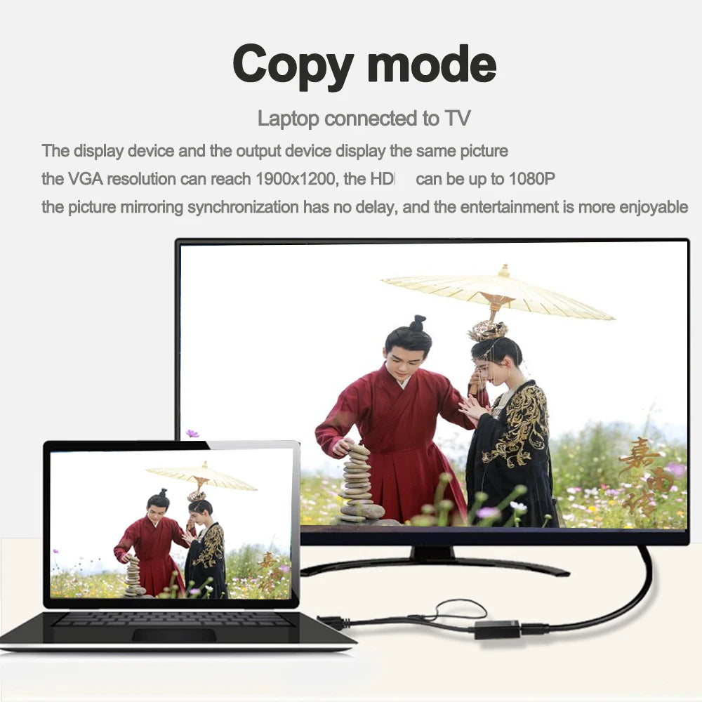 1080P HD Vga To Hdmi-compatible with 3.5mm Audio Cable Vga Adapter for PC Projector for Ps4 Laptop To HDTV Video Audio Converter Zpaxo