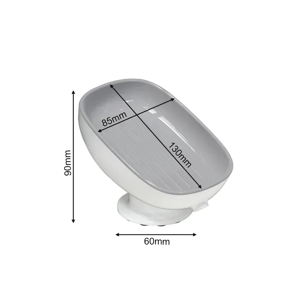 Hot Super Suction Cup Soap Dish with Drain Water for Bathroom Soap Holder Kithcen Sponge Holder Soap Container Bathroom Supplies Zpaxo Grey