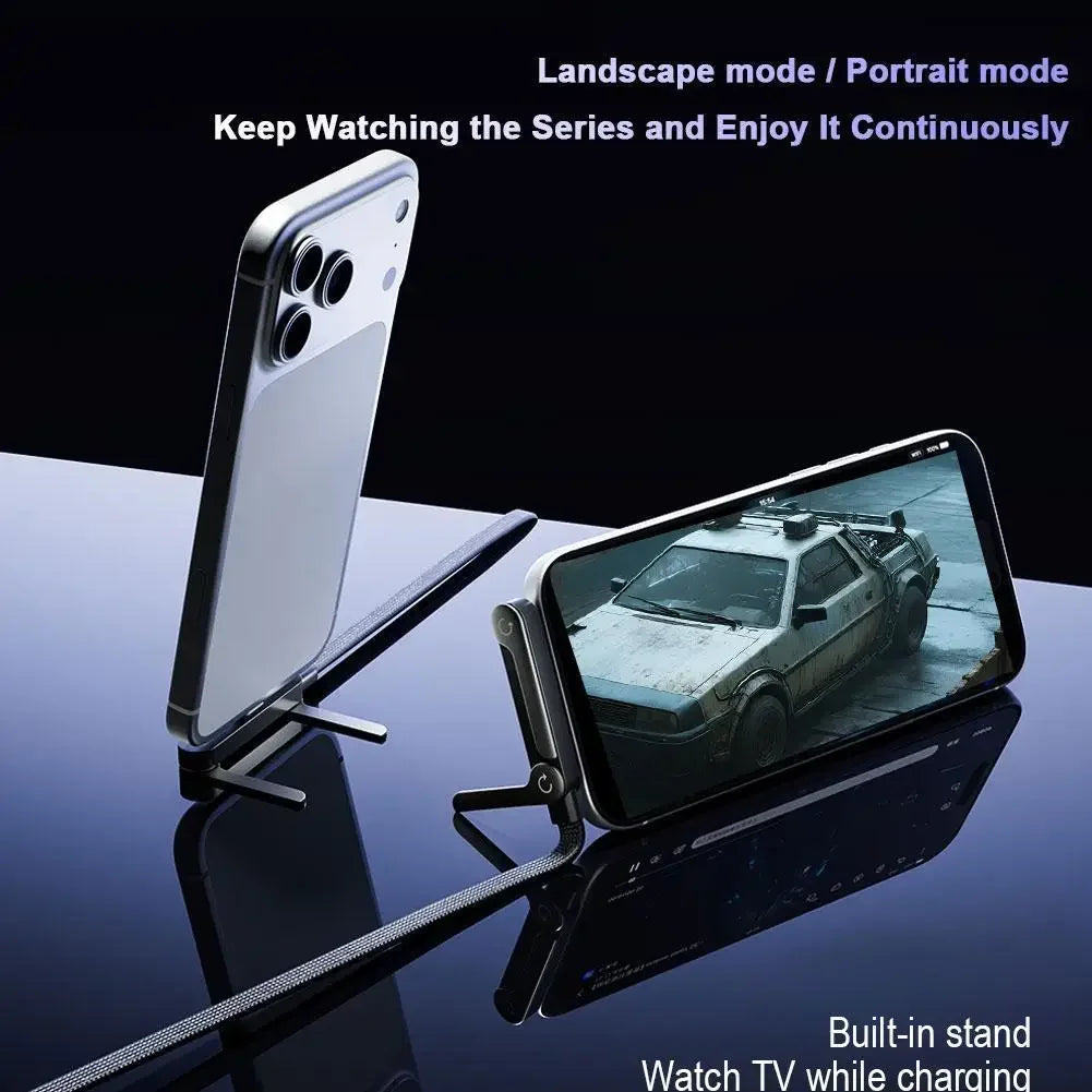 240W Fast Charging Type-C to Type-C Cable with Elbow Foldable Stand Phone Holder Compatible For iPhone 17/16/15 Samsung Zpaxo
