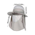 UPF 50+ Fishing Sun Hat – Face & Neck Flap UV Protection UV Protection Bucket Hat Zpaxo Light Gray