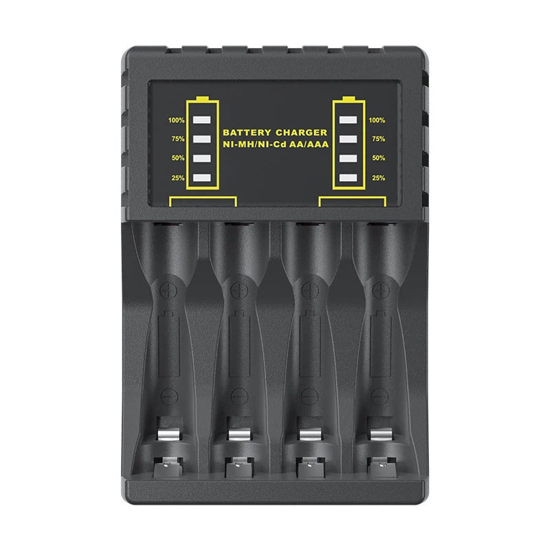 Smart Charging Power Management AA AAA Battery Charger For AA AAA No.5 No.7 Batteries Daily Electronics Power Tools Accessory Zpaxo Black