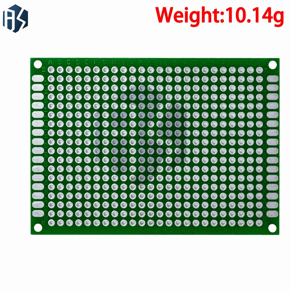 1 5x7cm Green Double-sided Prototype PCB FR4 Heat Resistant Zpaxo