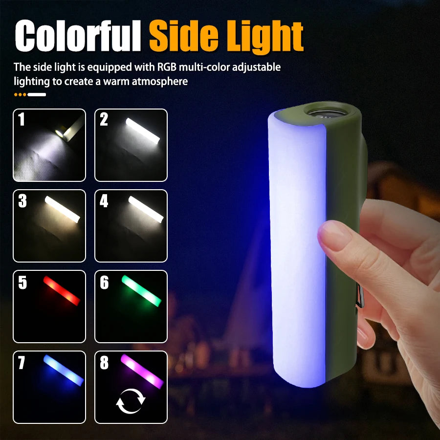 RGB LED Camping Lantern – Rechargeable Hook Tent Lamp