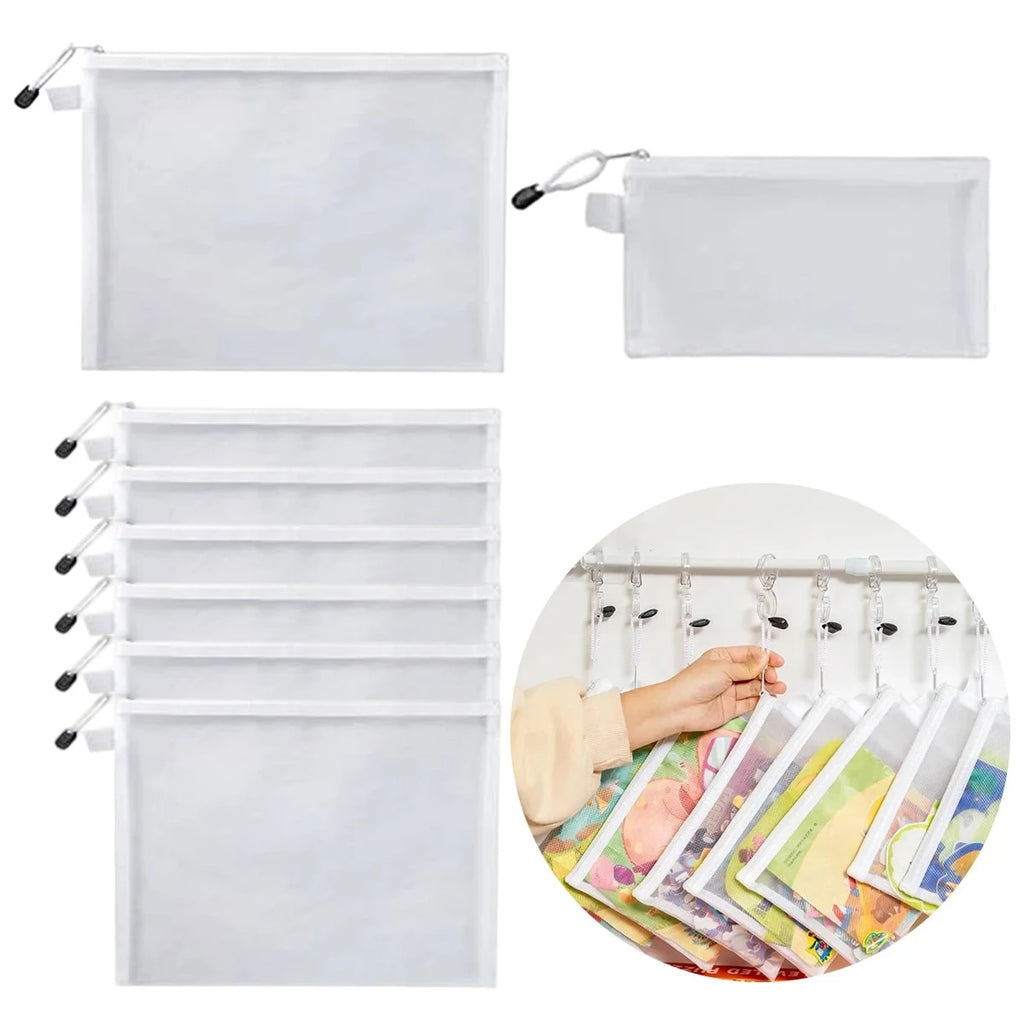 Clear Mesh Zipper Pouches – Nylon Travel & Makeup Organizer