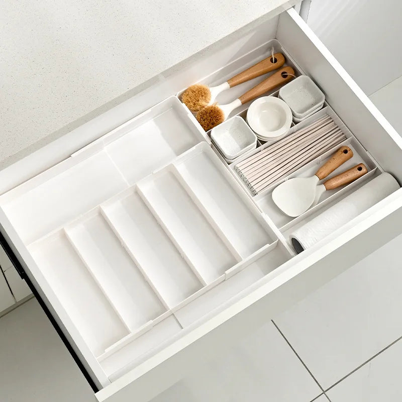 Expandable Organizational for Drawer Makeup Organizer Kitchen Compartment Organizers Easy-Clean Small Items Classification Zpaxo