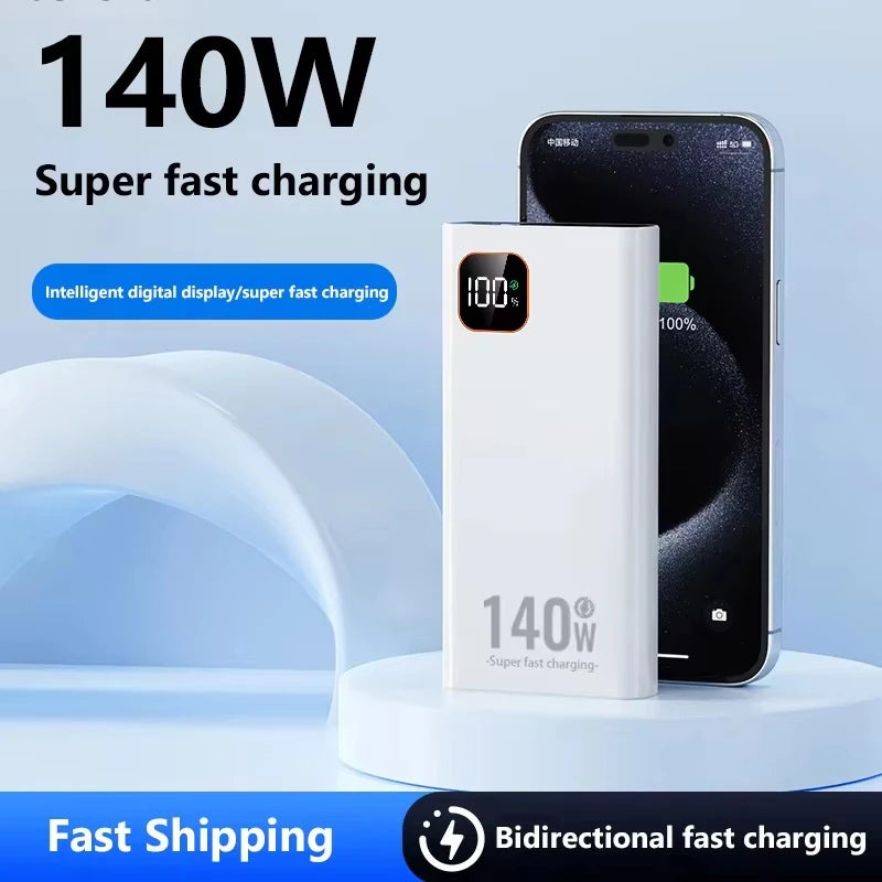 Lenovo 200000mAh 140W Super Fast Charging Power Bank Ultra Capacity Portable Charger New Arrival for iPhone Samsung Zpaxo