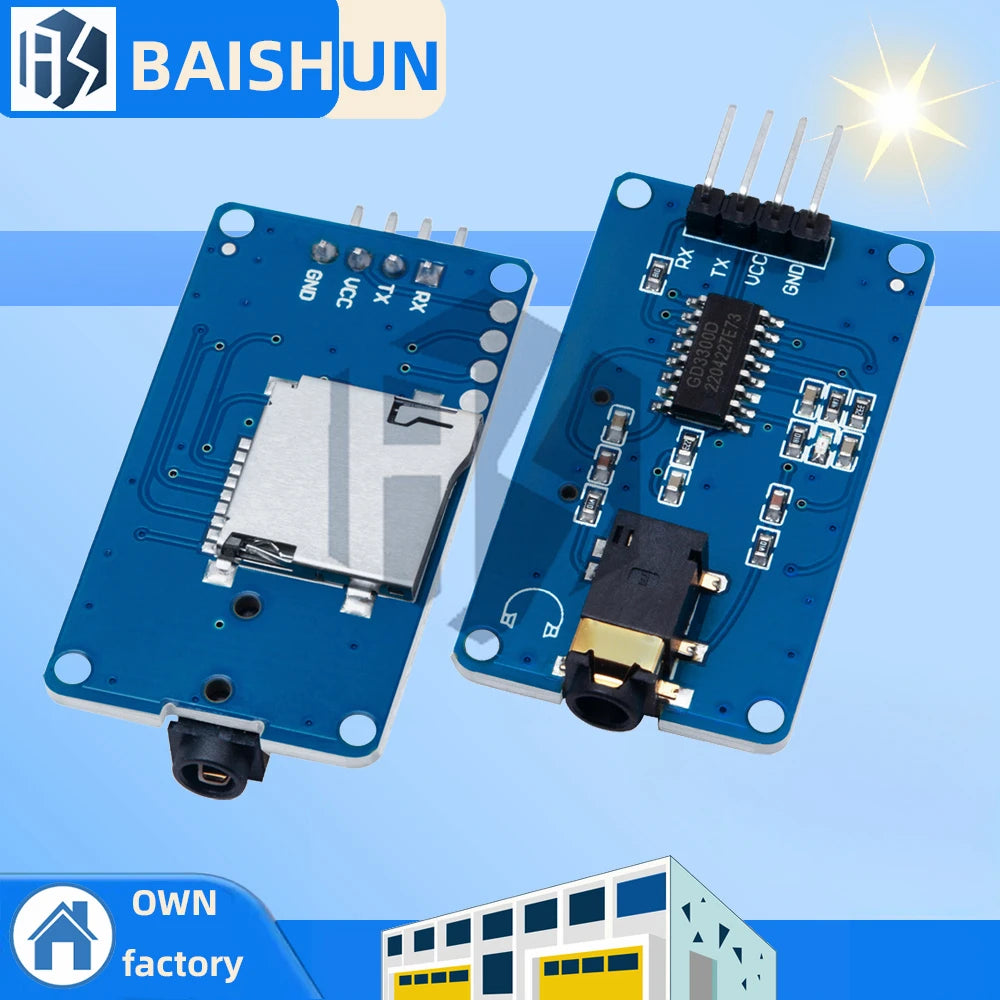 1PCS YX6300 YX5300 UART Control Serial Module MP3 Music Player Module For Arduino/AVR/ARM/PIC CF Zpaxo