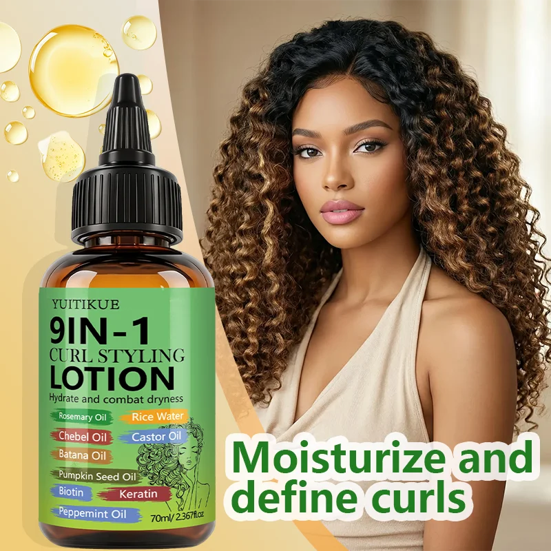 YUITIKUE 9-in-1 Curl Styling Lotion – Anti-Frizz & Curl Defining Curl Styling Lotion Zpaxo