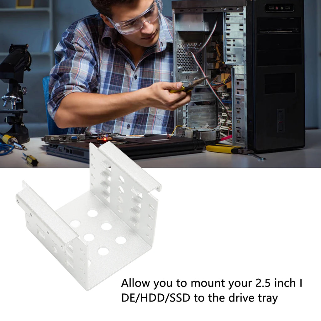 2.5in HDD Mounting Rack HDD Mounting Bracket Kit 2.5in Hard Drive Cage Hollow Design for 2.5in IDE HDD SSD Not Inclube Hard Disk Zpaxo