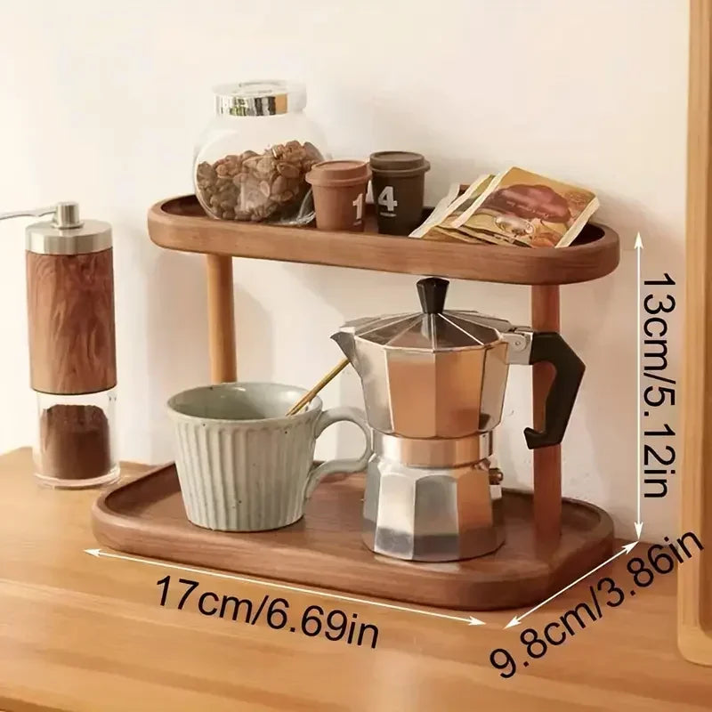 Hot Wooden Storage Shelf 2-Tiers Desktop Organizer Shelves Desk Display Rack Desktop Dressing Table Cosmetics Storage Rack YUZI Zpaxo