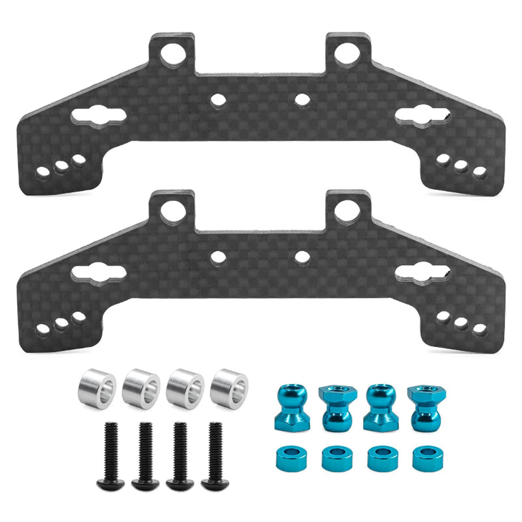 RC Car Carbon Front Rear Shock Tower Upgrade Parts Tamiya TT-02 TT02R
