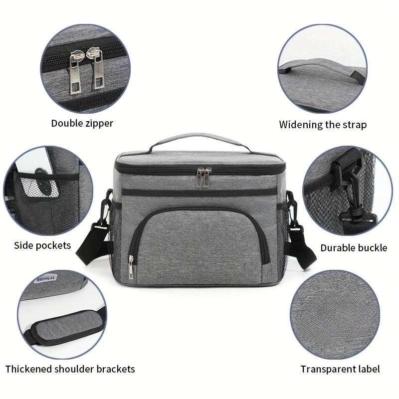 Lunch Box Bag Non-food Contact Large Capacity Insulated Car-cut Zpaxo