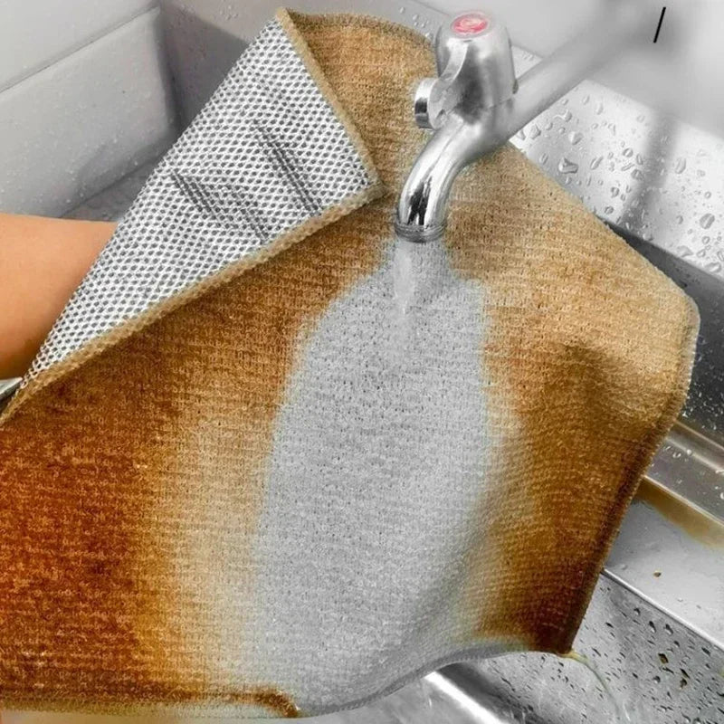 Double-Sided Steel Wire Scrubbing Cloths | Dish & Pot Cleaner