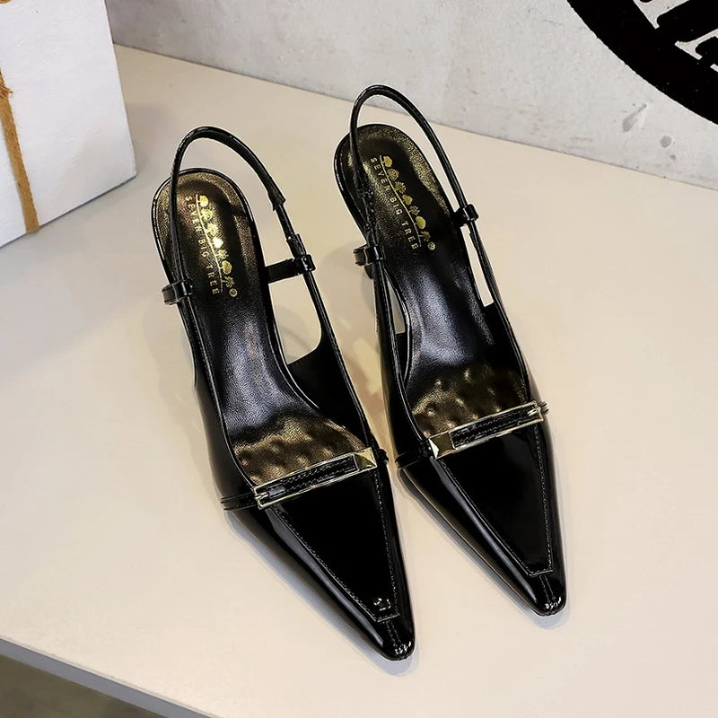 European American Banquet Pointed Heels Thin Heel Patent Leather Zpaxo 2629-A2 Black 34 China Mainland