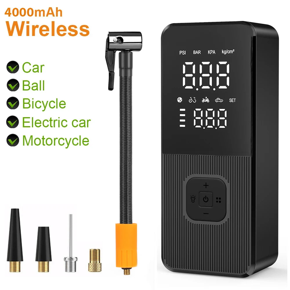 Wireless Air Pump 150psi Portable Electric Tire Inflator For Car Bicycle Motorcycle Air Compressor Injector Bike Accessories Zpaxo