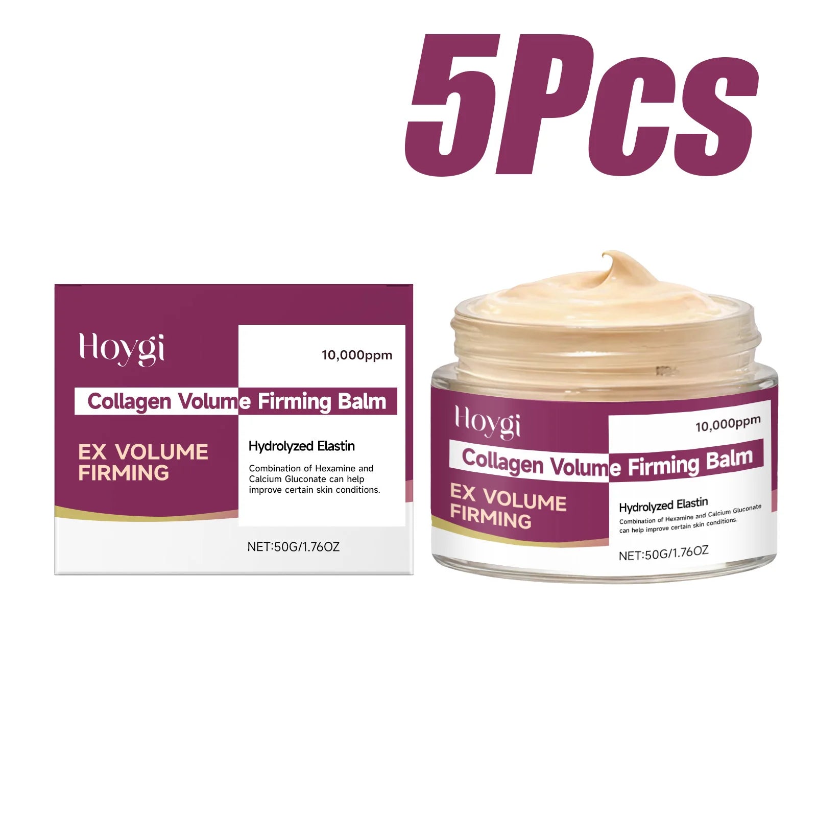 Hoygi Calcium Collagen Firming Face Cream – Lift & Hydrate Firming Face Cream Zpaxo 5 x 50g Boxed