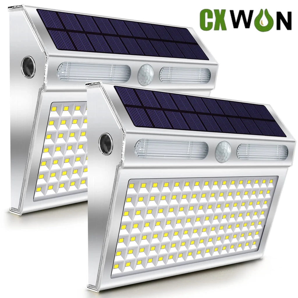 112 LED Solar Outdoor Lights Stainless Steel Motion Sensor Lamp Zpaxo
