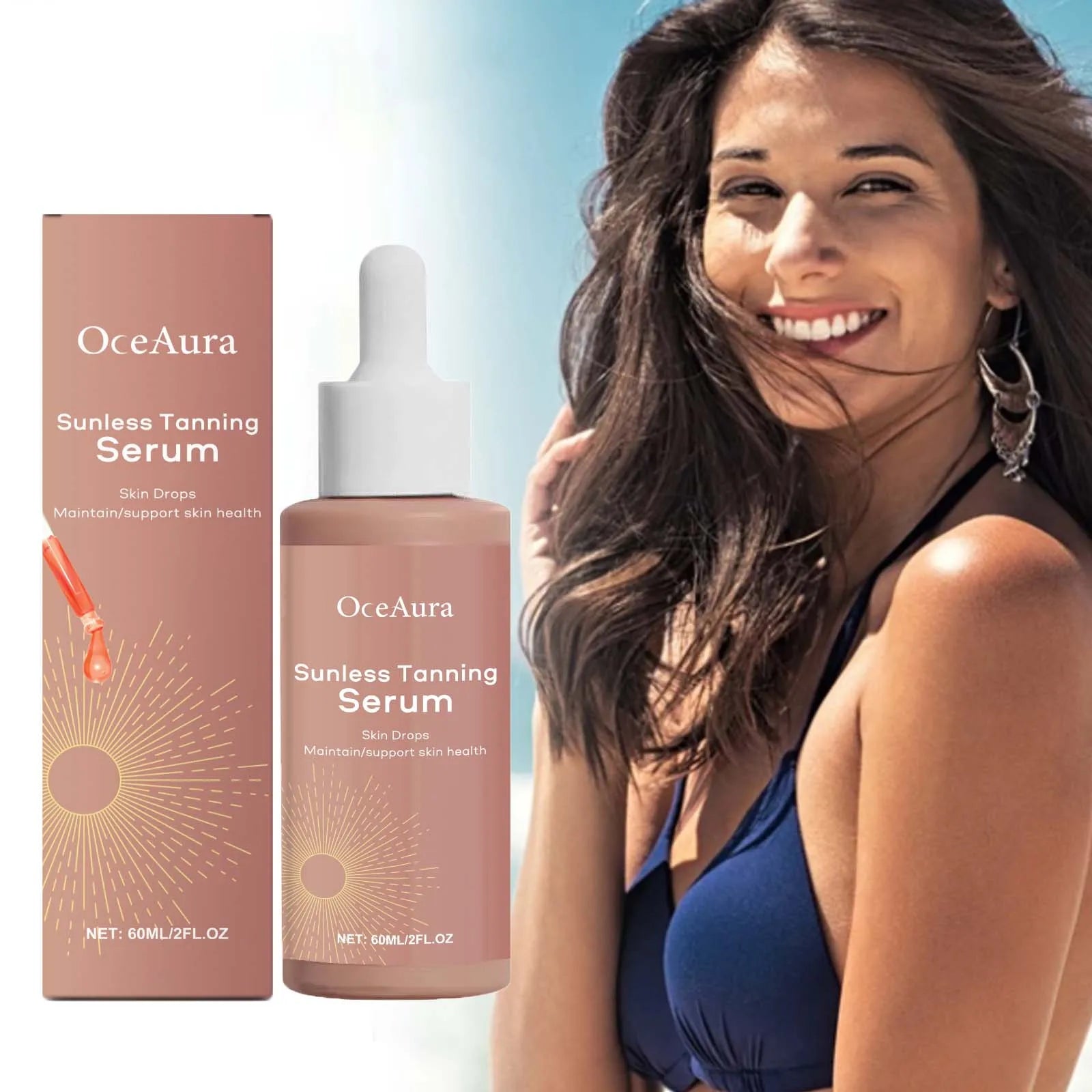 Herbal Sunless Self Tanner Drops – Natural Bronzer & Moisturizer Self Tanning Serum Zpaxo
