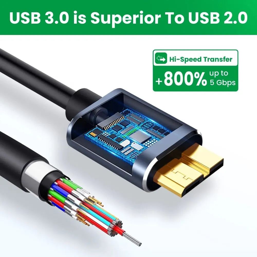 Micro B USB C 3 0 Cable Typec Connector 5Gbps External Hard Drive Zpaxo