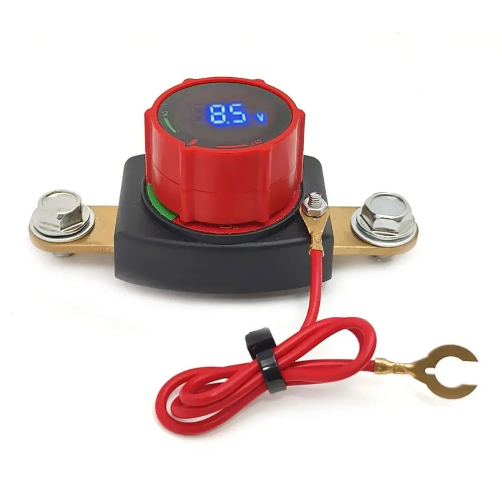 12 V Battery Disconnect Switch Positive Negative Pole Power-off Switch Power Switch Voltage Display Brass Screw Hole Zpaxo