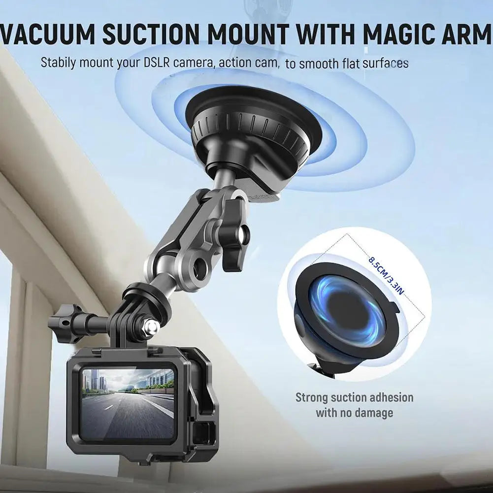 Suction Cup Car Mount for Insta360 X4 X3 GoPro 12 11 10 9 Action Camera Mount Zpaxo