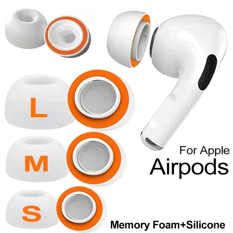 S M L Replacement Memory Foam Earplugs Ear Tips Apple Airpods 1 2