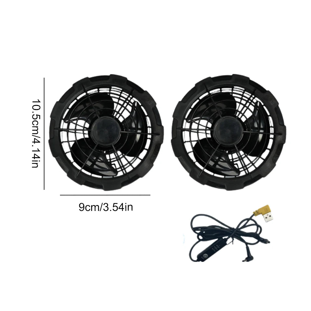 Wearable Cooling Vest Heat Resistant Air Conditioner Clothes Zpaxo Black 2 Fan