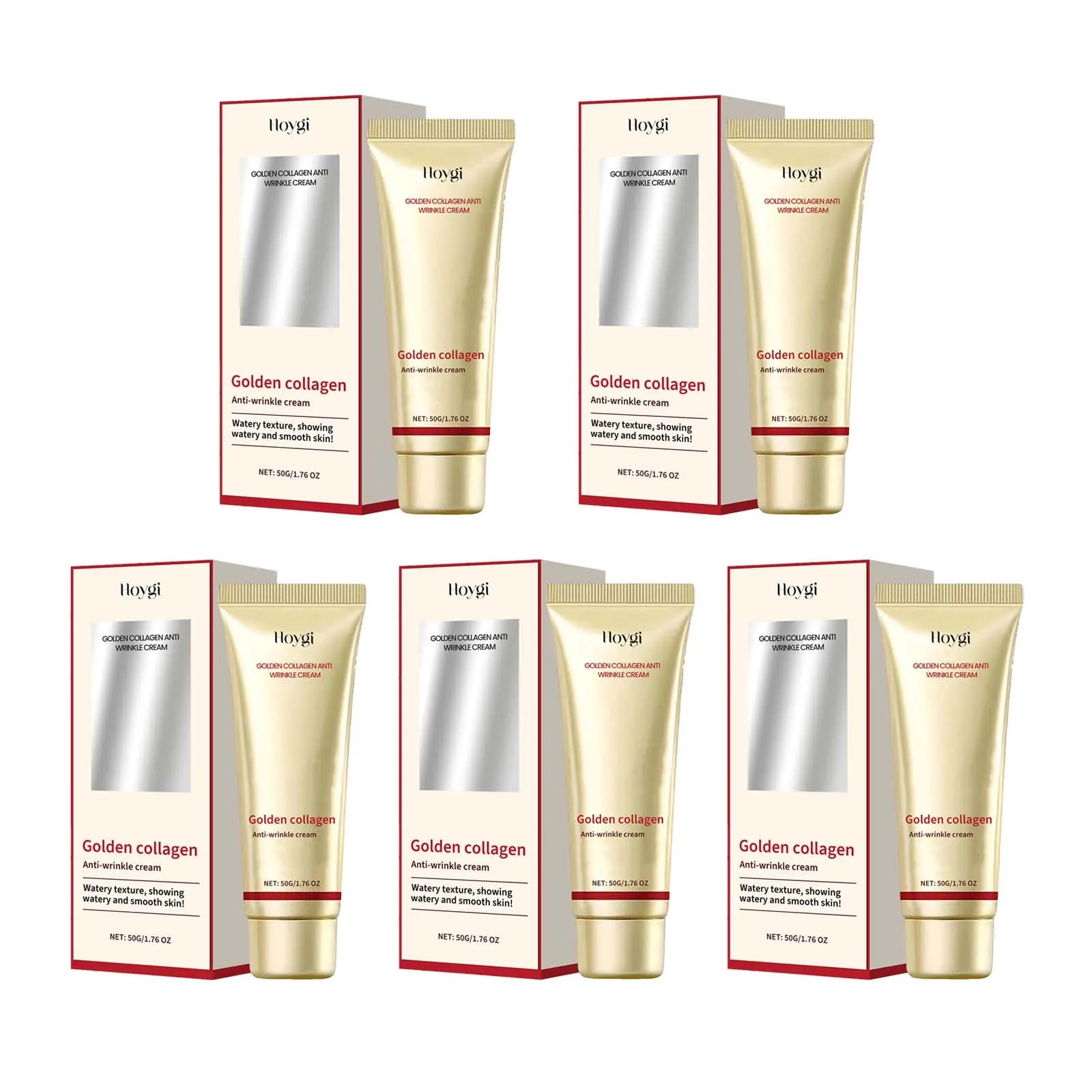 24K Gold Collagen Face Cream – Anti-Wrinkle Firming Moisturizer Gold Collagen Face Cream Zpaxo 5 x 50g boxed