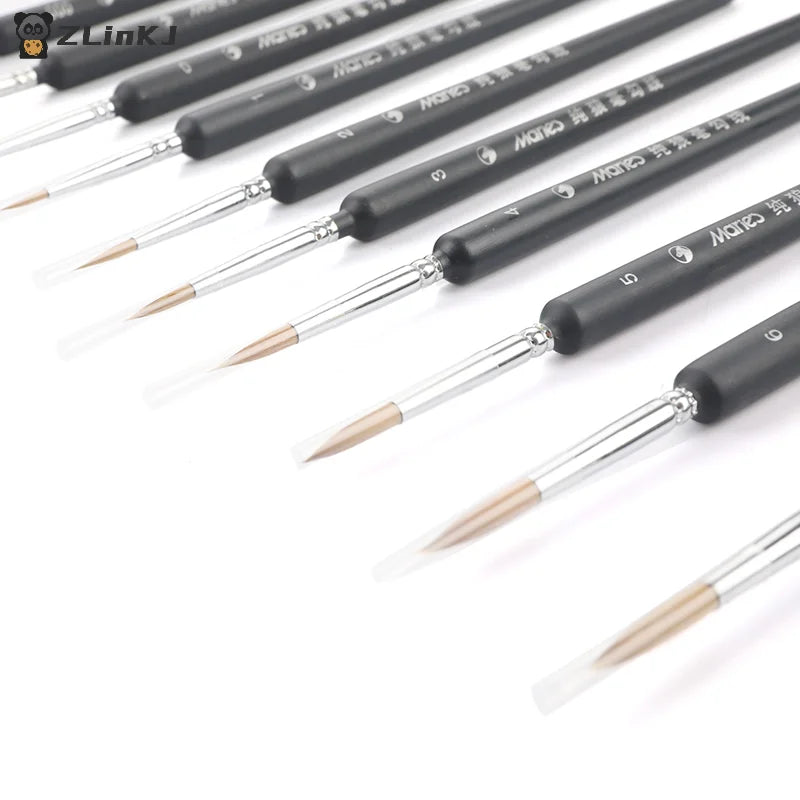 ▶3/5/6pcs Miniature Paint Brush Professional Nylon Brush Acrylic Painting Thin Line Pen , #000 #00 #0 #1 #2 #3 Zpaxo