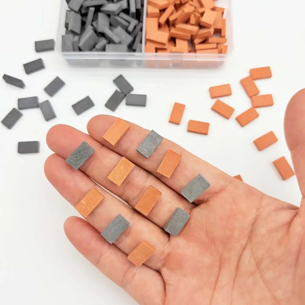 300-Piece 1:35 Mini Bricks – Dollhouse & Diorama Landscaping Miniature Bricks Zpaxo