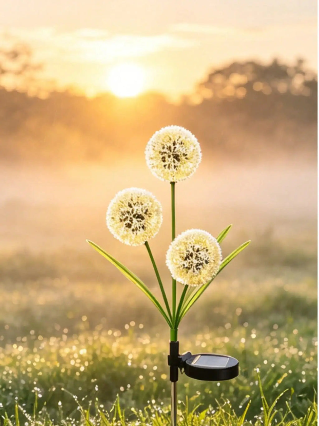 Solar-powered Warm-light Dandelion Lamp Garden Decorative Lighting
