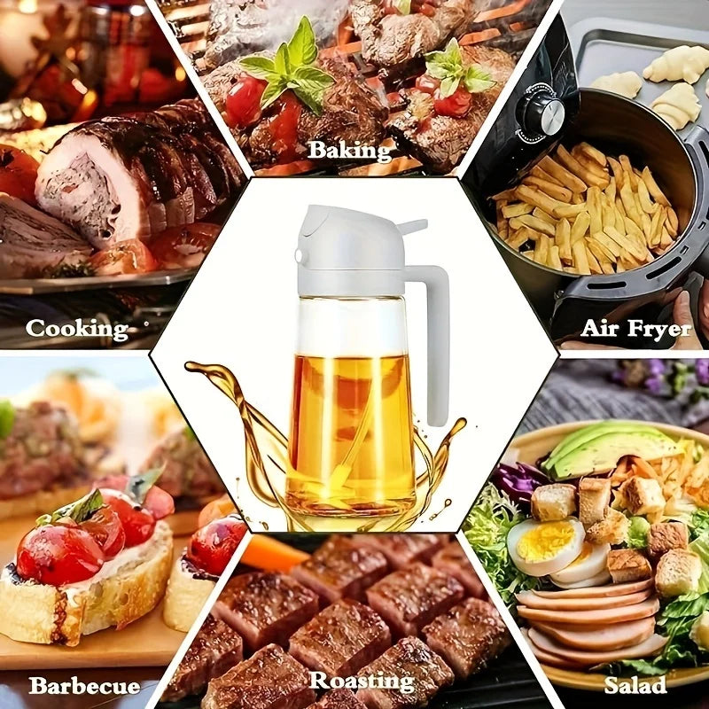 2in1 Glass Oil Sprayer Spray Bottle Tank BBQ Kitchen Baking Picnic