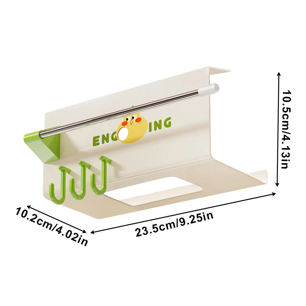 Wall Mounted Tissue Box Holder Paper Rack Hook No Drill Toilet Napkin