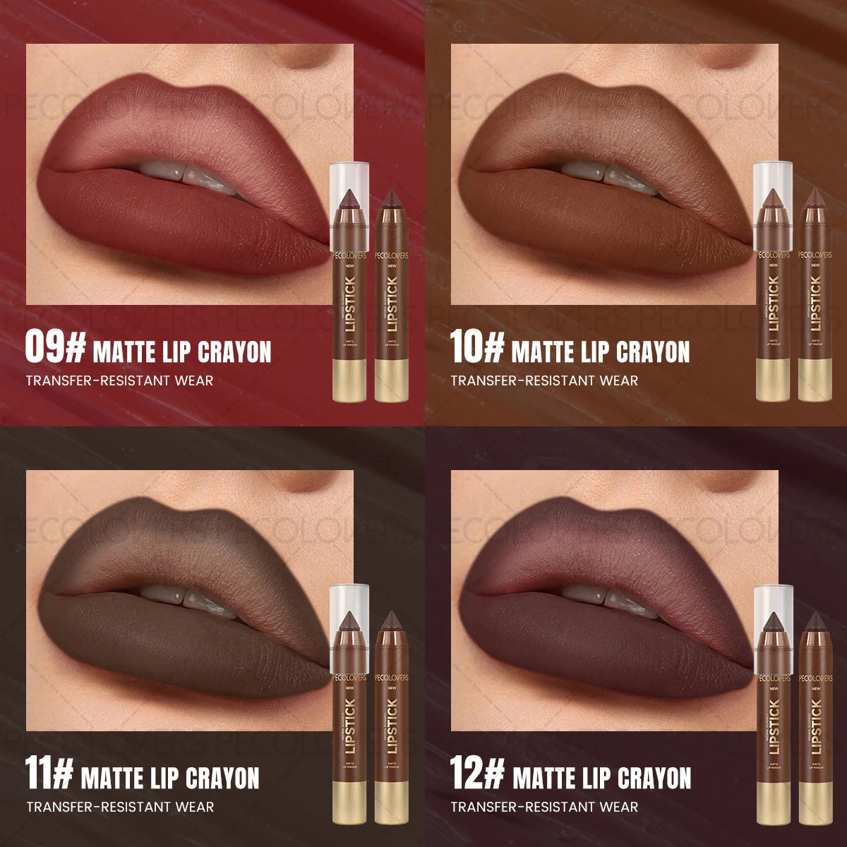 Brown Tube Lipliner Matched Transparent Lip Gloss Describe Contour Zpaxo