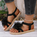 2026 Summer Leisure Sandals Women Soft Sole Light Weight Flat Shoes Zpaxo black 37