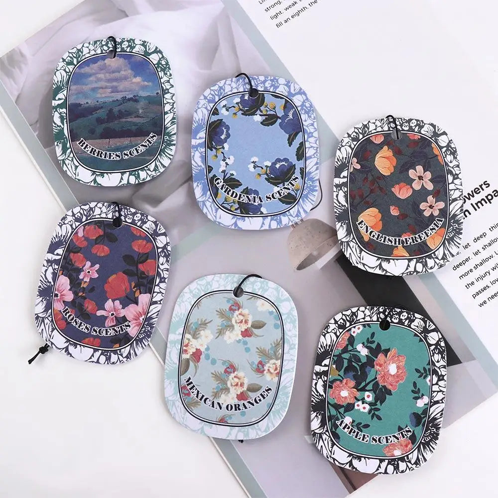 Paper Car Fragrance Hanging Decoration Ellipse Car Aromatherapy Rearview Mirror Pendant Long-lasting DIY Zpaxo